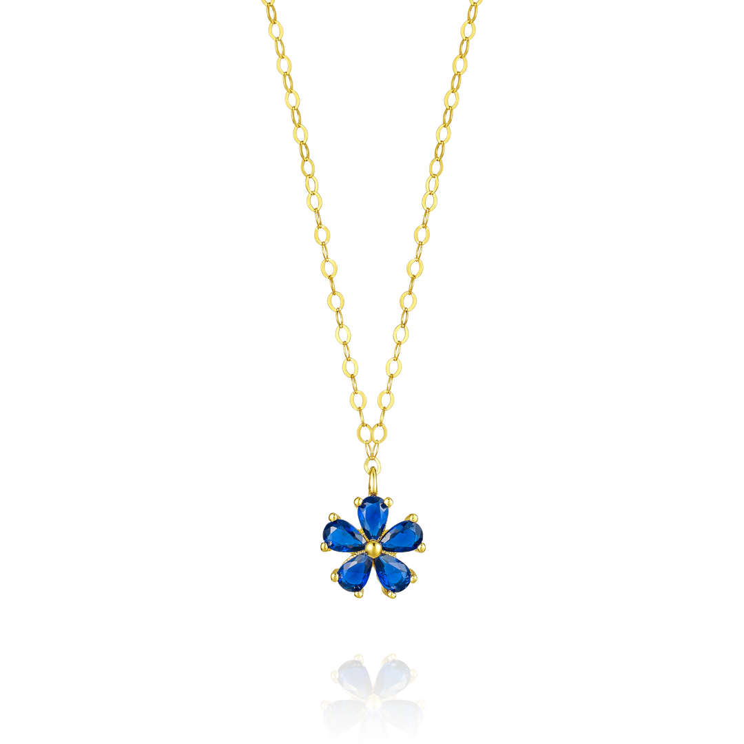 18K Real Gold Flower Necklace