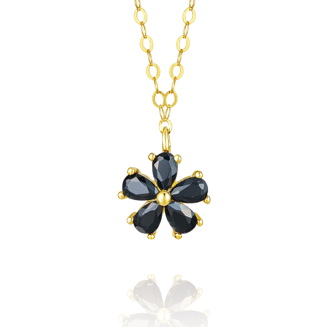18K Real Gold Flower Necklace