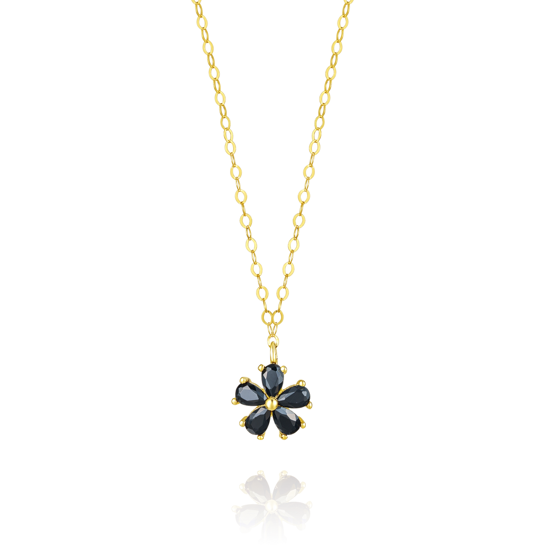 18K Real Gold Flower Necklace