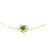 Load image into Gallery viewer, 18K Real Gold Green Stone Bracelet
