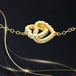 Load image into Gallery viewer, 18K Real Gold Double Heart Stone Bracelet
