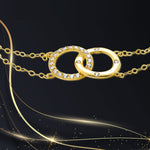 Load image into Gallery viewer, 18K Real Gold Double Layer Circle Stone Bracelet
