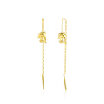 Load image into Gallery viewer, 18K Real Gold Hanging Dolphin Earrings
