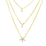 Load image into Gallery viewer, 18K Real Gold 3 Layer Stone Necklace