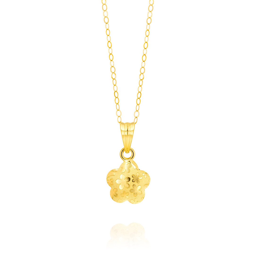 18K Pure Gold Fine Star Necklace