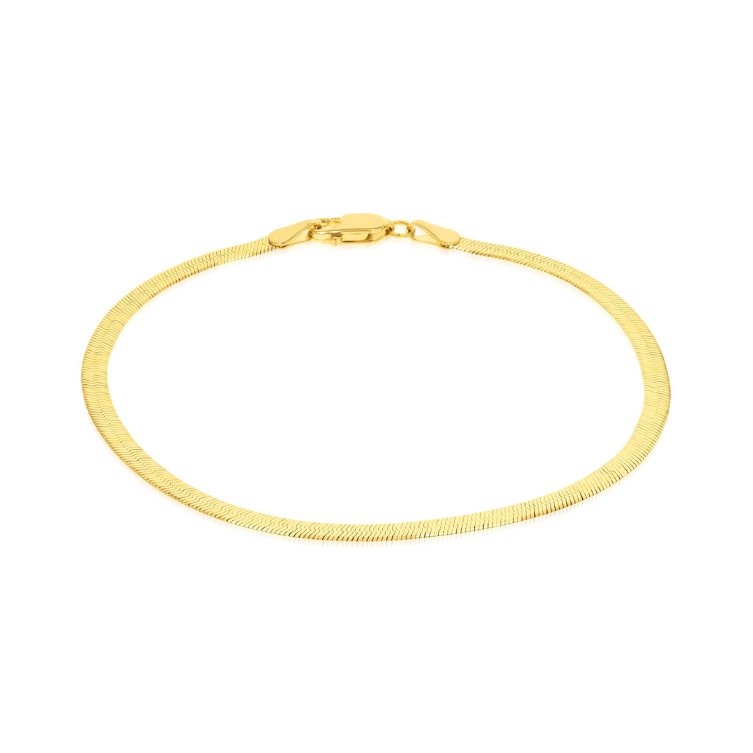 18K Real Gold Flat Bracelet