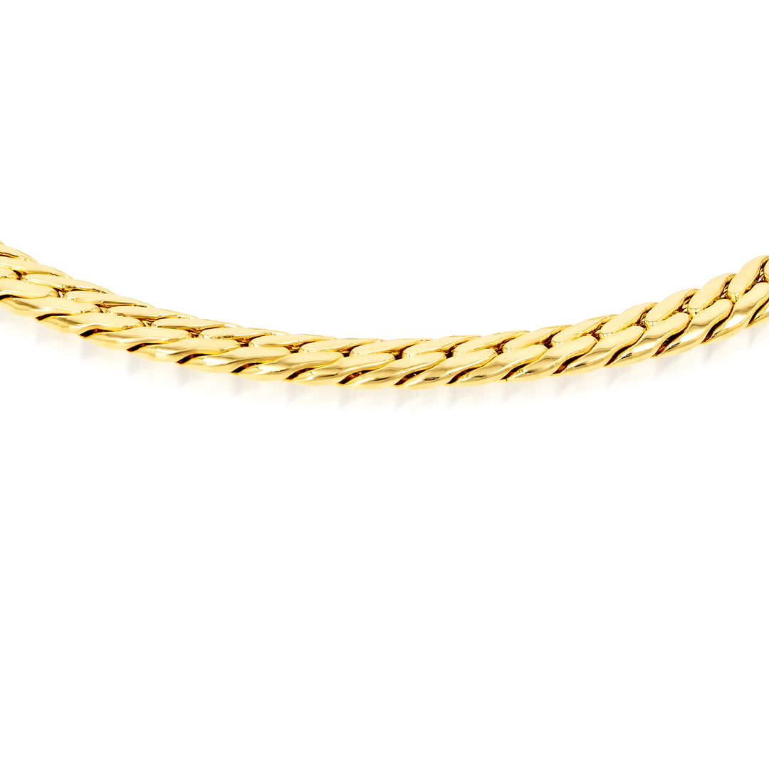 18K Real Gold Thick Flat Bracelet