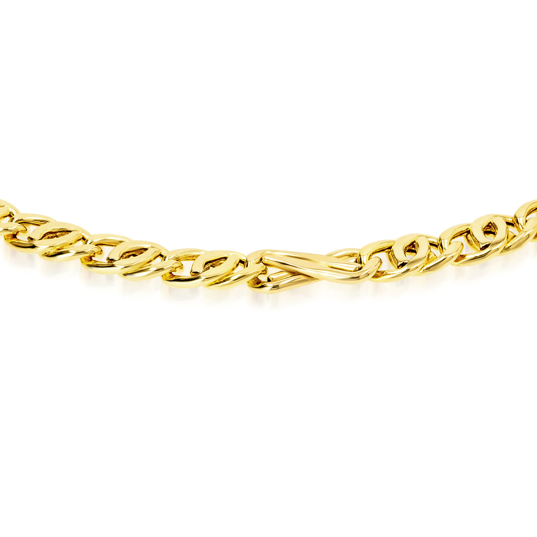 18K Real Gold Flat Linked Bracelet