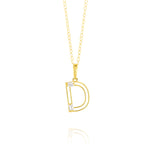 Load image into Gallery viewer, 18K Real Gold Fine Letter D Necklace