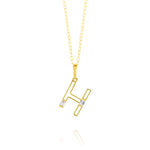 Load image into Gallery viewer, 18K Real Gold Fine Letter H Necklace