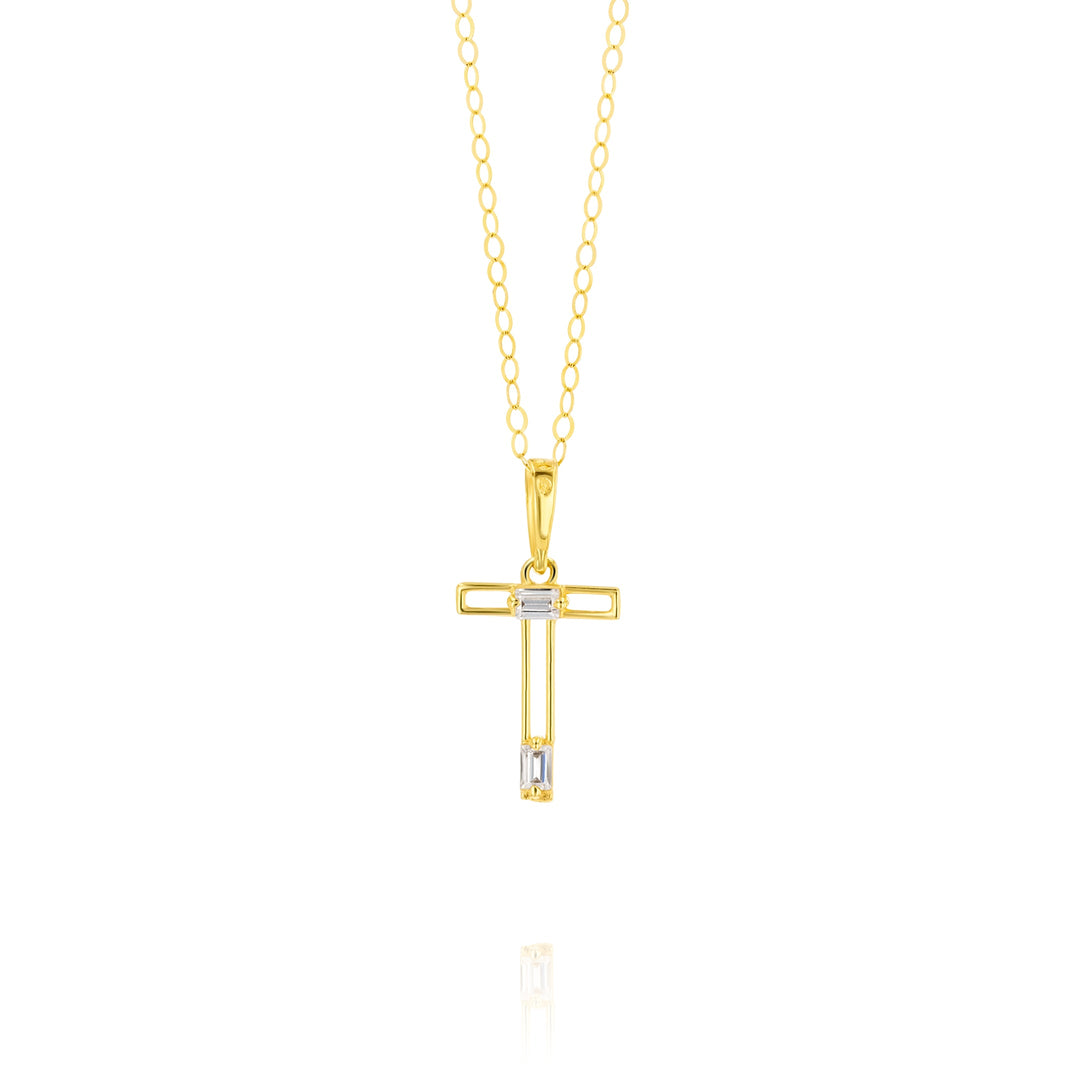 18K Real Gold Fine Letter T Necklace