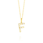 Load image into Gallery viewer, 18K Real Gold Fine Letter F Necklace
