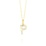 Load image into Gallery viewer, 18K Real Gold Fine Letter P Necklace