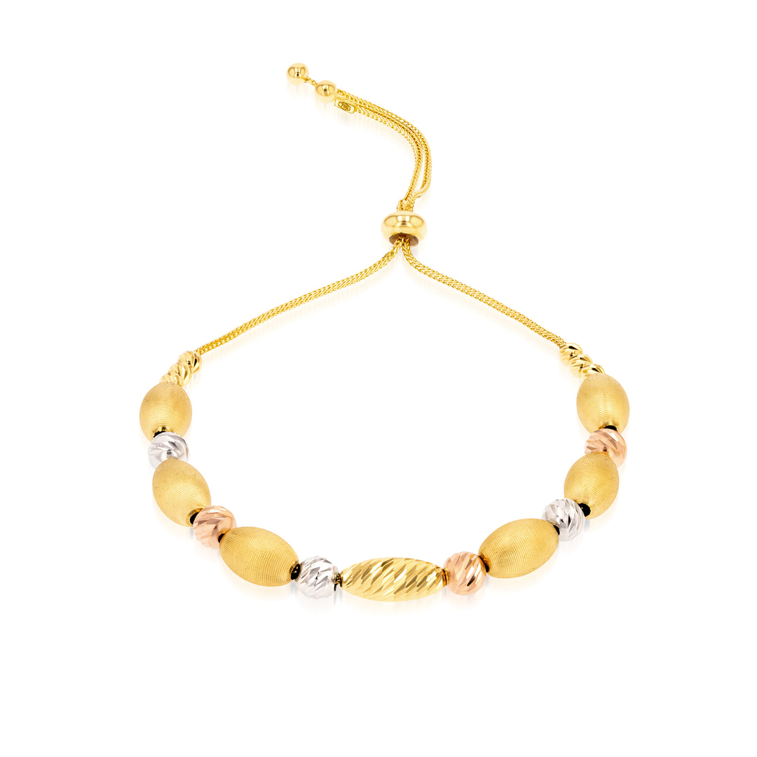 18K Real Gold Adjustable Multi Color Ball Seed Bracelet