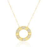 Load image into Gallery viewer, 18K Real Gold Stone Round Necklace
