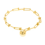 Load image into Gallery viewer, 18K Real Gold U-Link Ball Bracelet