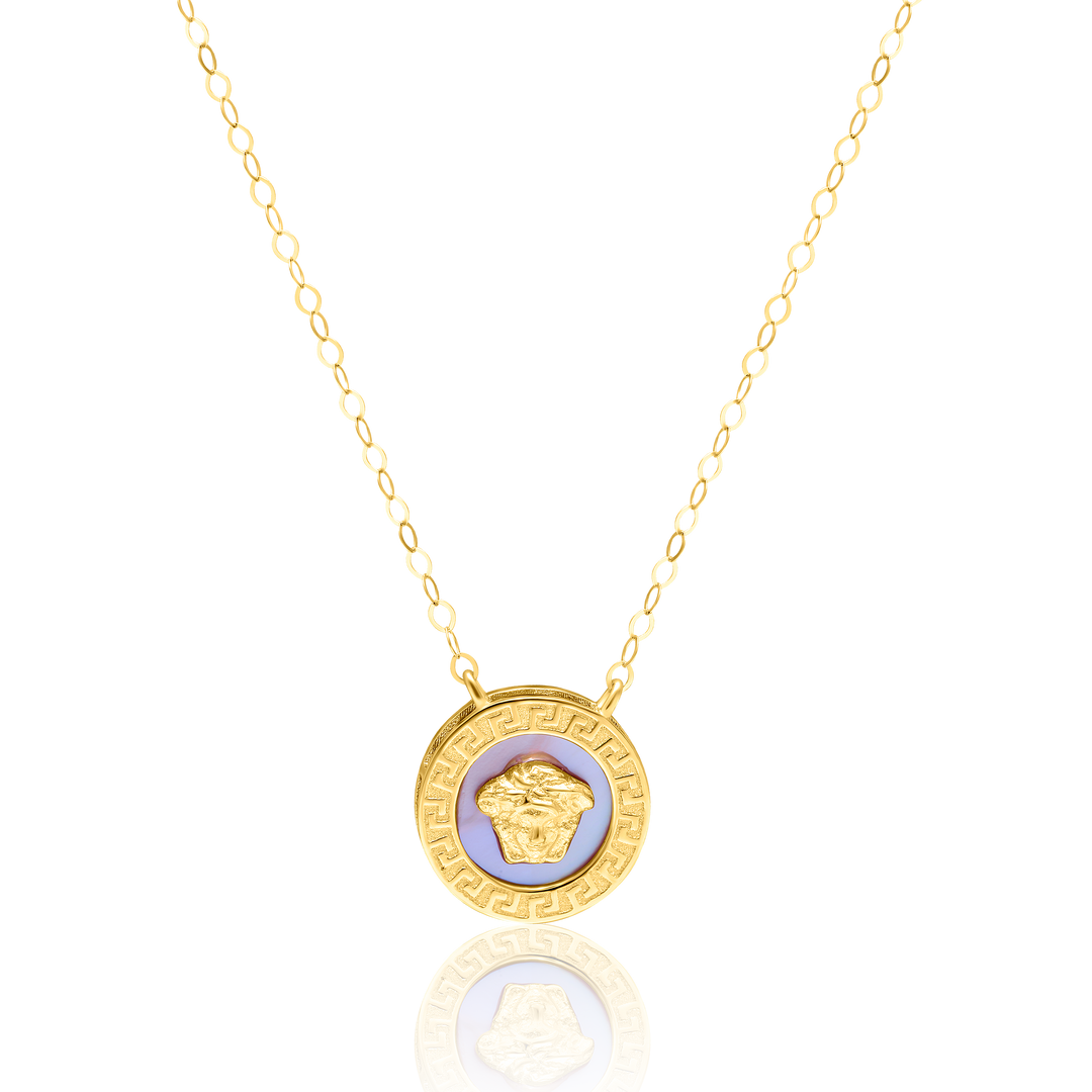 18K Real Gold Round V.R.C Necklace