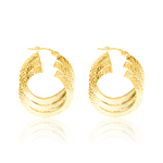 Load image into Gallery viewer, 18K Real Gold 3 Layer Round Earring Set