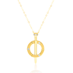 Load image into Gallery viewer, 18K Real Gold Round Nail Stone Necklace