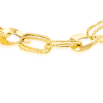 Load image into Gallery viewer, 18K Real Gold Square Twisted Oval Linked Bracelet