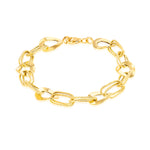 Load image into Gallery viewer, 18K Real Gold Square Twisted Oval Linked Bracelet
