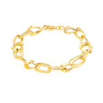 Load image into Gallery viewer, 18K Real Gold Square Twisted Oval Linked Bracelet