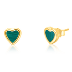 Load image into Gallery viewer, 18K Real Gold Green Heart Earring Set