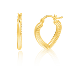 Load image into Gallery viewer, 18K Real Gold Heart Loop Earrings