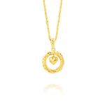 Load image into Gallery viewer, 18K Real Gold Circle Heart Necklace