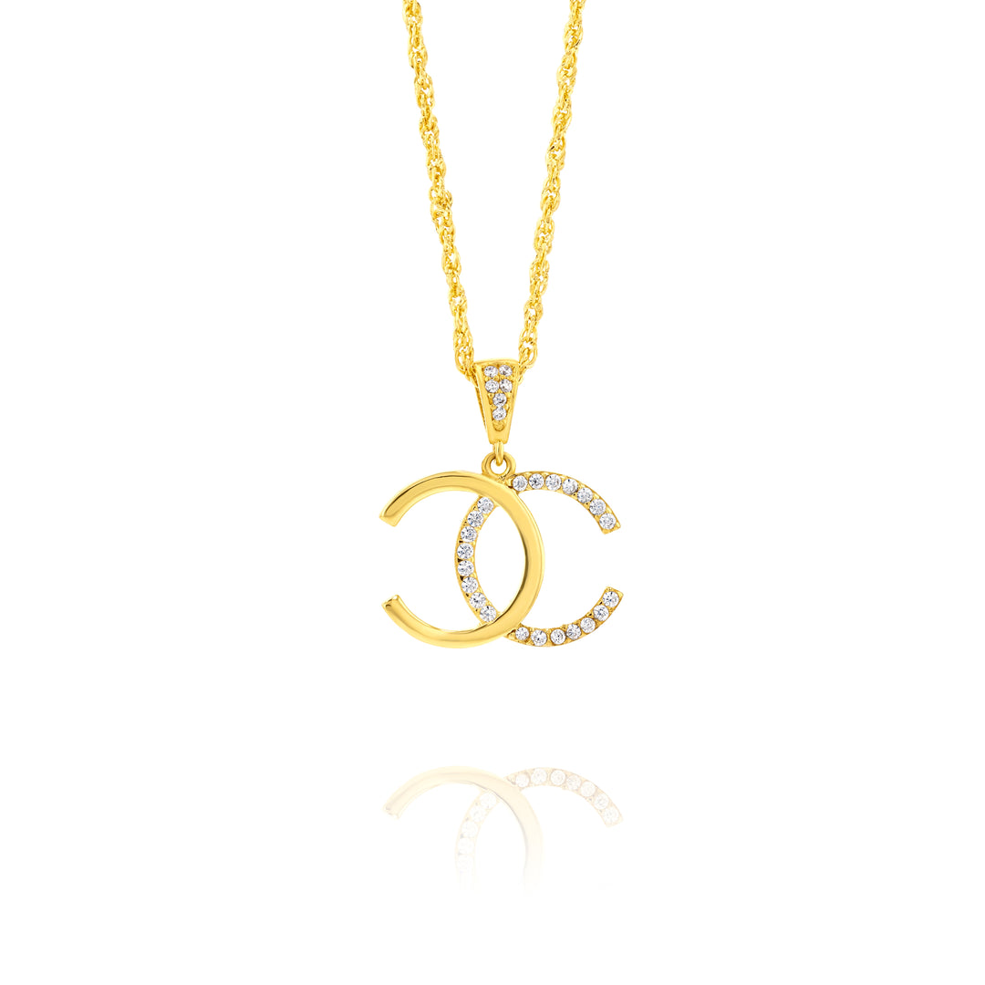 18K Real Gold Elegant C.H Necklace