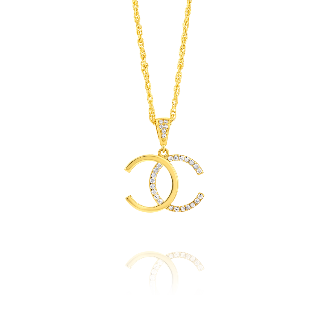 18K Real Gold Elegant C.H Necklace