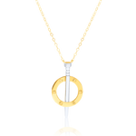 Load image into Gallery viewer, 18K Real Gold 2 Color Round Nail Stone Necklace