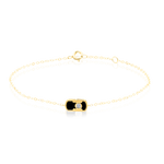 Load image into Gallery viewer, 18K Real Gold Black Stone Bracelet