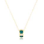 Load image into Gallery viewer, 18K Real Gold Green Stone Necklace