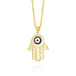 Load image into Gallery viewer, 18K Real Gold Hamsa Palm Necklace