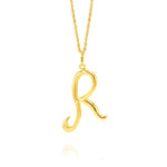 Load image into Gallery viewer, 18K Real Gold Letter R Necklace