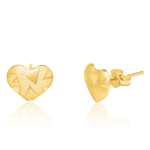 Load image into Gallery viewer, 18K Real Gold Heart Stud Earrings