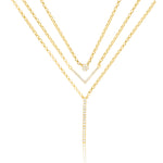 Load image into Gallery viewer, 18K Real Gold 3 Layer Hanging Stone Necklace
