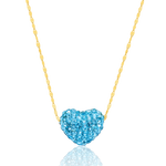 Load image into Gallery viewer, 18K Real Gold Swarski Crystal Blue Heart Necklace