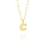Load image into Gallery viewer, 18K Real Gold Letter C Necklace