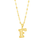 Load image into Gallery viewer, 18K Real Gold Letter F Necklace