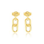 Load image into Gallery viewer, 18K Real Gold Hanging Linked Stud Earring Set