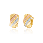 Load image into Gallery viewer, 18K Real Gold Curved Clip Earring Set