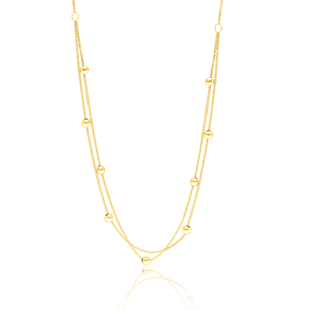 18K Real Gold 2 Layer Seed Necklace