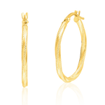 Load image into Gallery viewer, 18K Real Gold Twisted Round Earrings