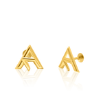 Load image into Gallery viewer, 18K Real Gold A Screw Earring Set