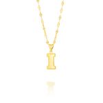 Load image into Gallery viewer, 18K Real Gold Letter I Necklace