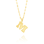 Load image into Gallery viewer, 18K Real Gold Letter M Necklace
