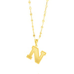 Load image into Gallery viewer, 18K Real Gold Letter N Necklace