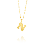 Load image into Gallery viewer, 18K Real Gold Letter N Necklace